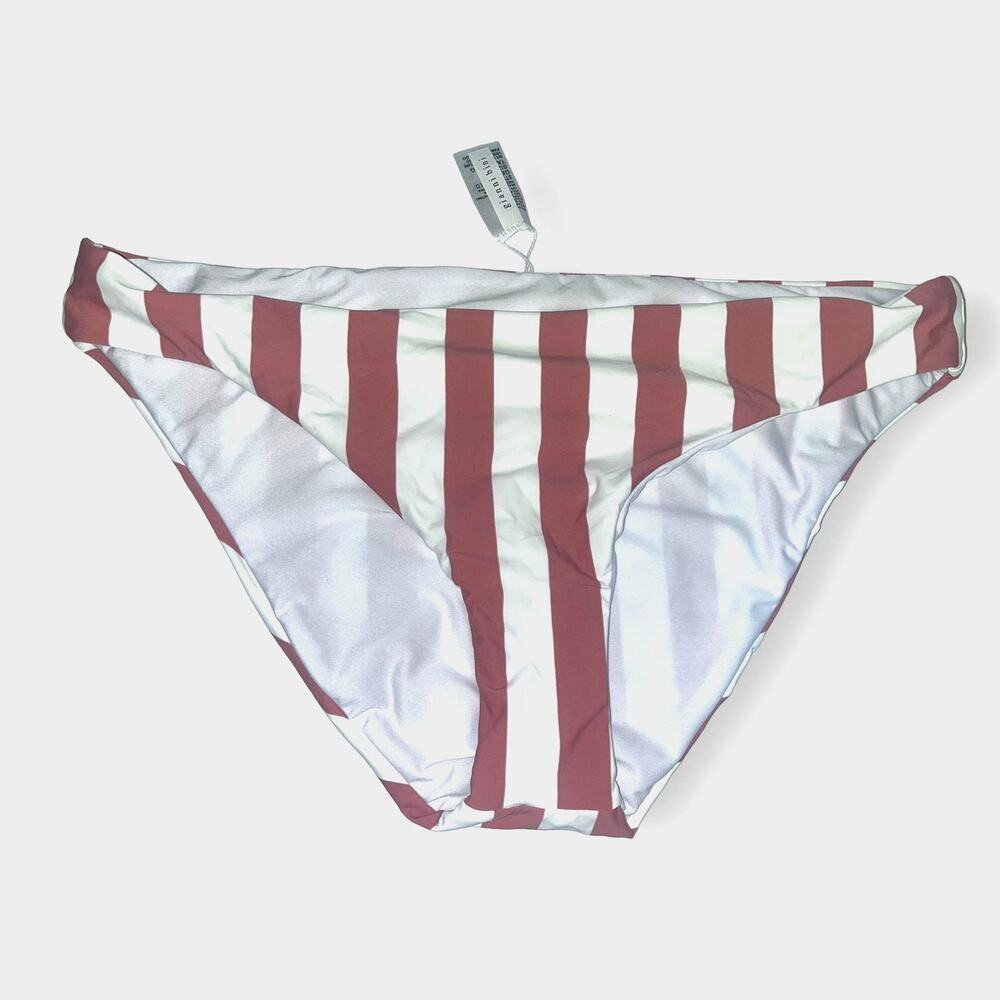 Gianni Bini Candy Stripe Swim Bikini Bottoms | Sz XL, White/Pink NEW! - Picture 2 of 8